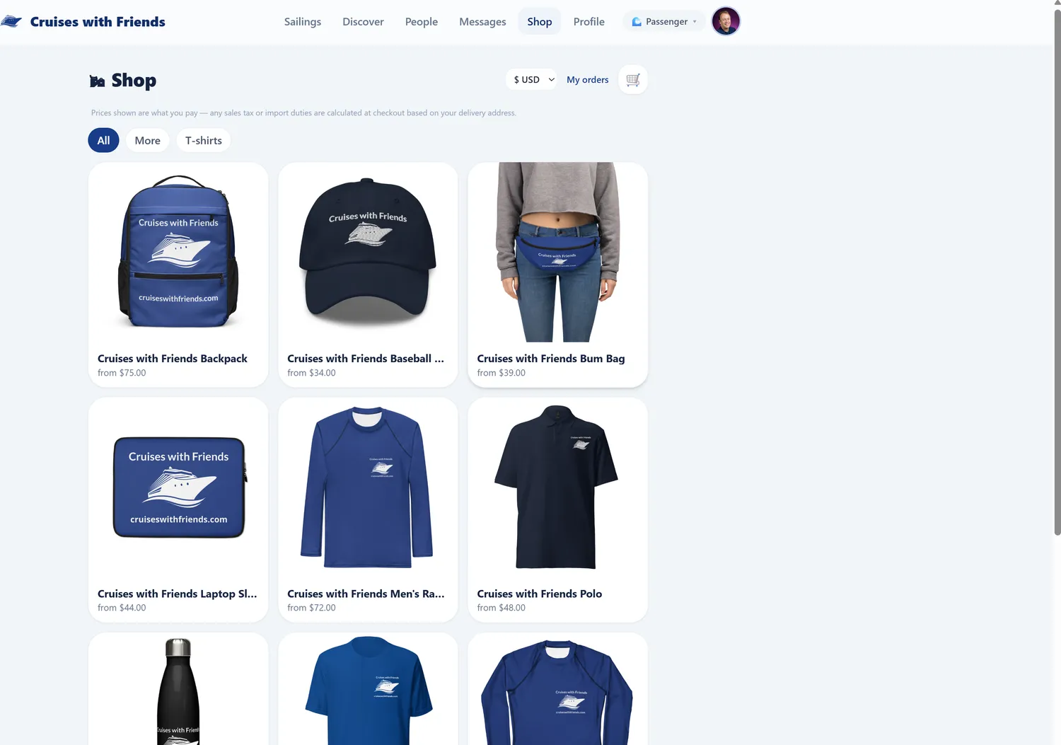 The Cruises with Friends swag shop